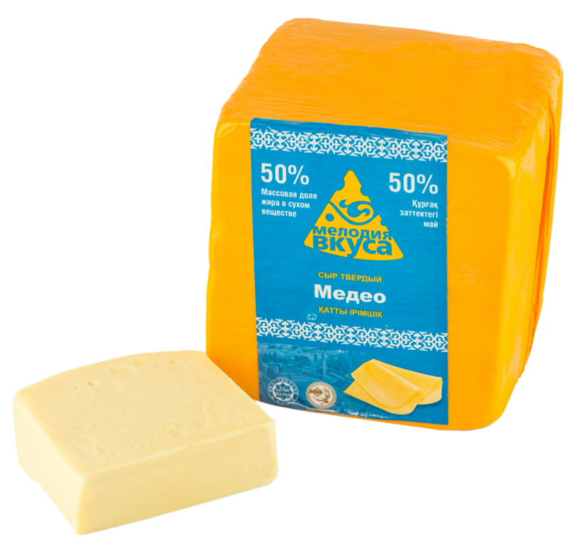 Медео 50% ~3 кг. сыр твёрдый ТМ Мелодия вкуса, вес. /кор.5 шт.
