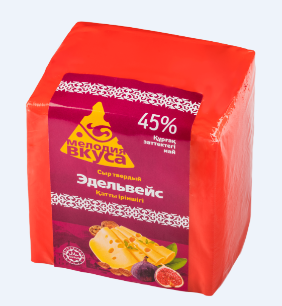 Эдельвейс 45% ~2,7 кг. сыр твёрдый ТМ Мелодия вкуса, вес. /кор.6 шт.