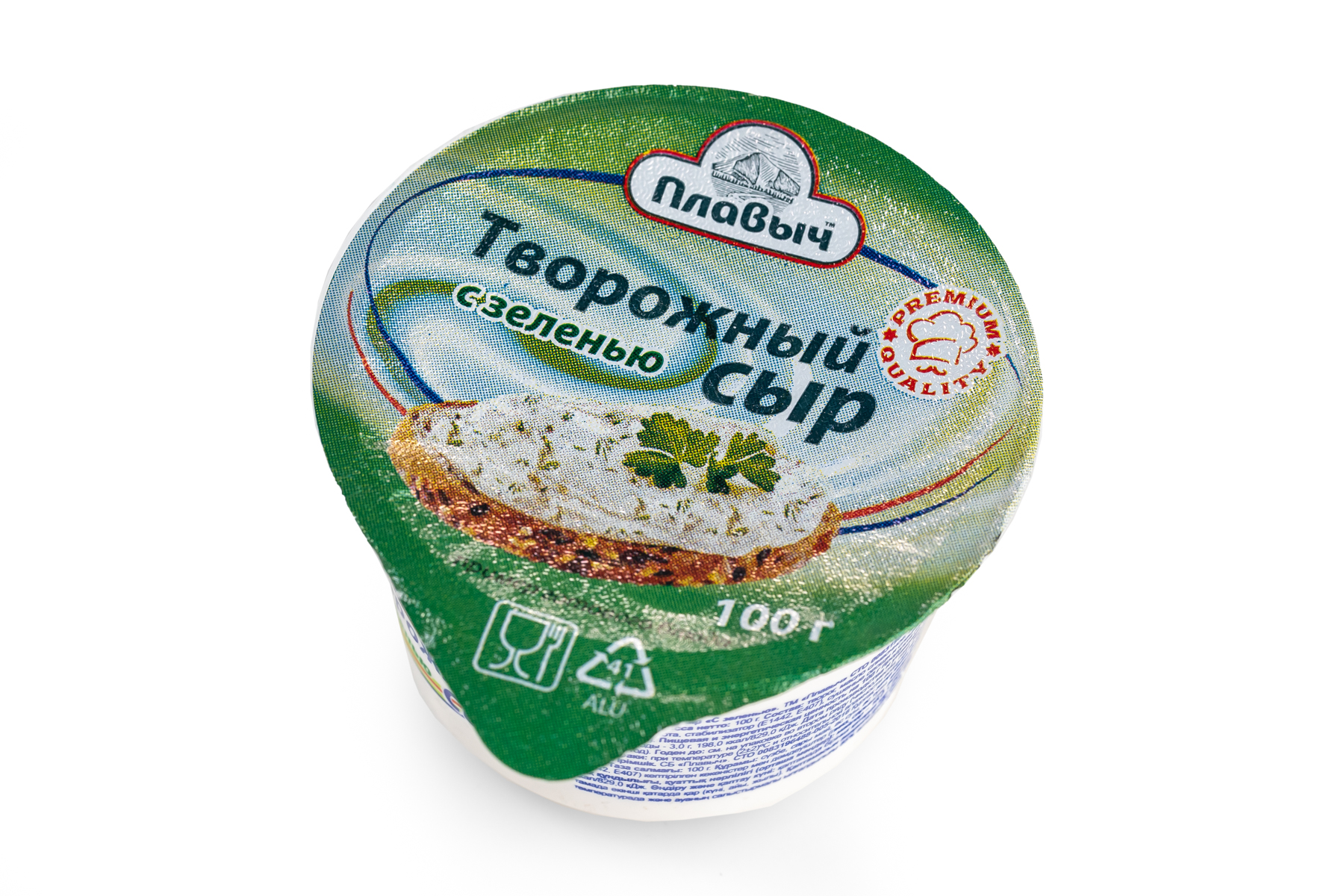Творожный сыр   С зеленью 100гр.ТМ Плавыч/24шт.