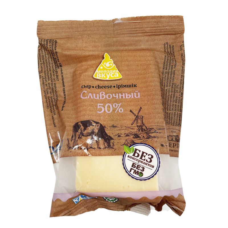 Сыр Сливочный ШАЙБА 50% ТМ Мелодия вкуса